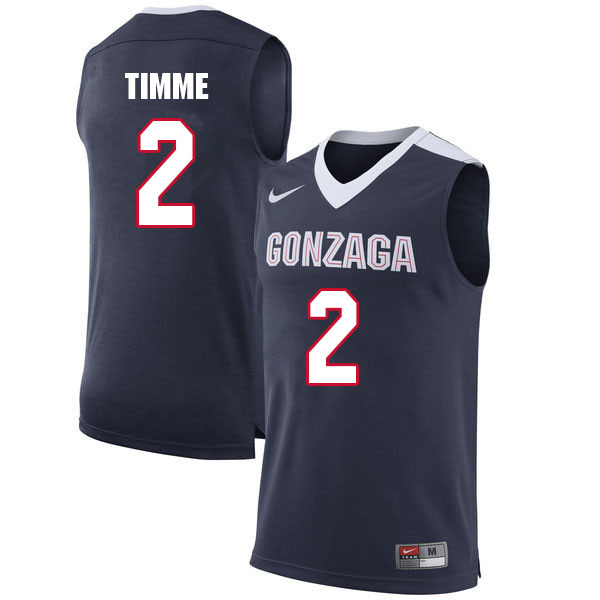 Men #2 Drew Timme Gonzaga Bulldogs College Basketball Jerseys Sale-Navy